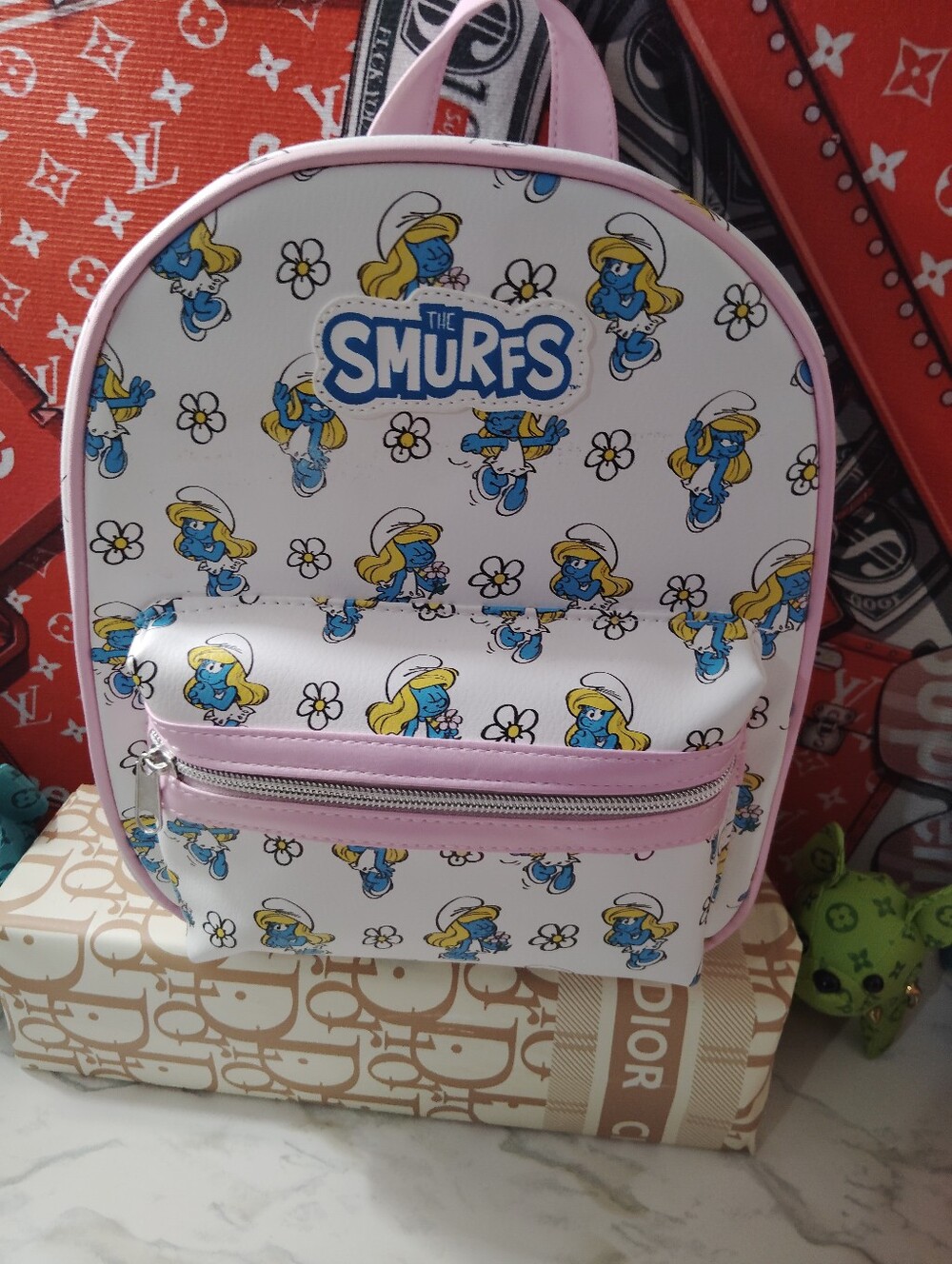 The Smurfs Pink & White Girls' Backpack